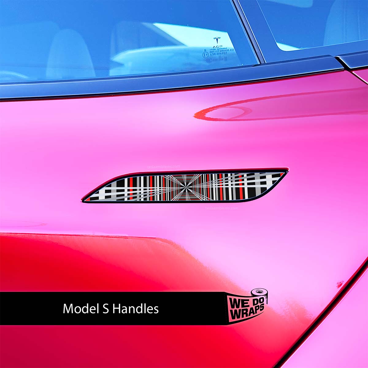 Tesla Plaid Performance Mode Tesla Door Handle Decals (4pcs)