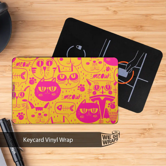 Pink Cats Tesla Keycard Decal - Tesla Emblems