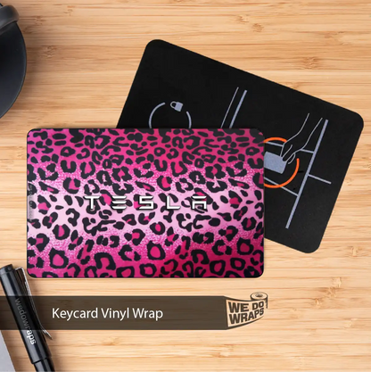 Pink Panther Pattern Tesla Keycard Decal - Tesla Emblems