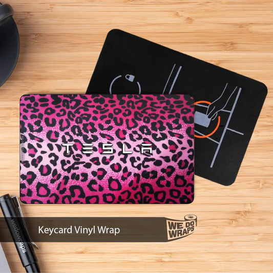 Pink Panther Pattern Tesla Keycard Decal - Tesla Emblems