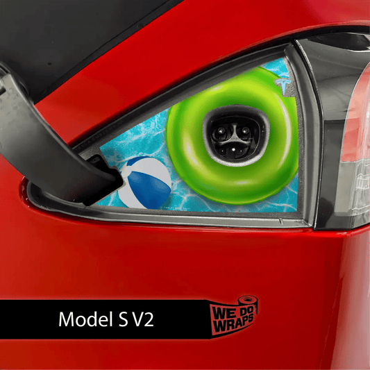 Pool Party Tesla Charge Port Wrap | Model S - Tesla Emblems