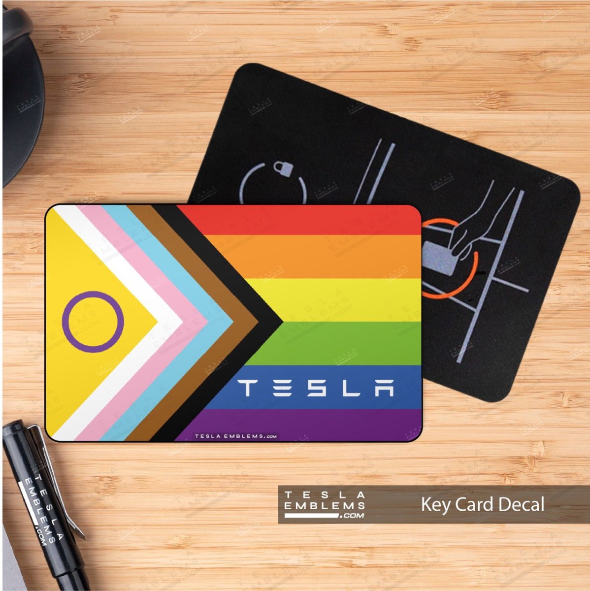 Pride Flag NFC Keycard Decal - Tesla Emblems