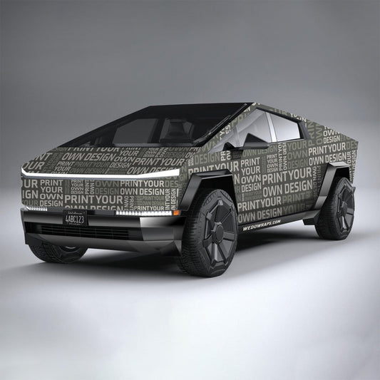 Print Your Own Design - Tesla Cybertruck DIY Precut Kit - Tesla Emblems