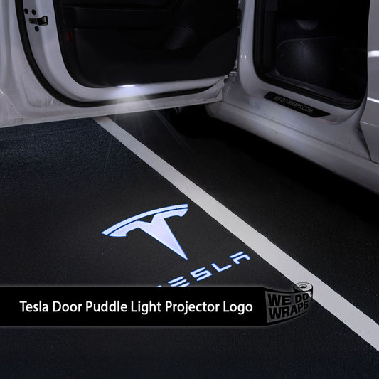 Tesla Door Puddle Light Set | Tesla Logo Projector Lights - Tesla Emblems