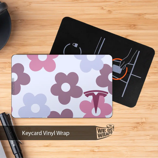 Purple Floral Tesla Keycard Decal - Tesla Emblems
