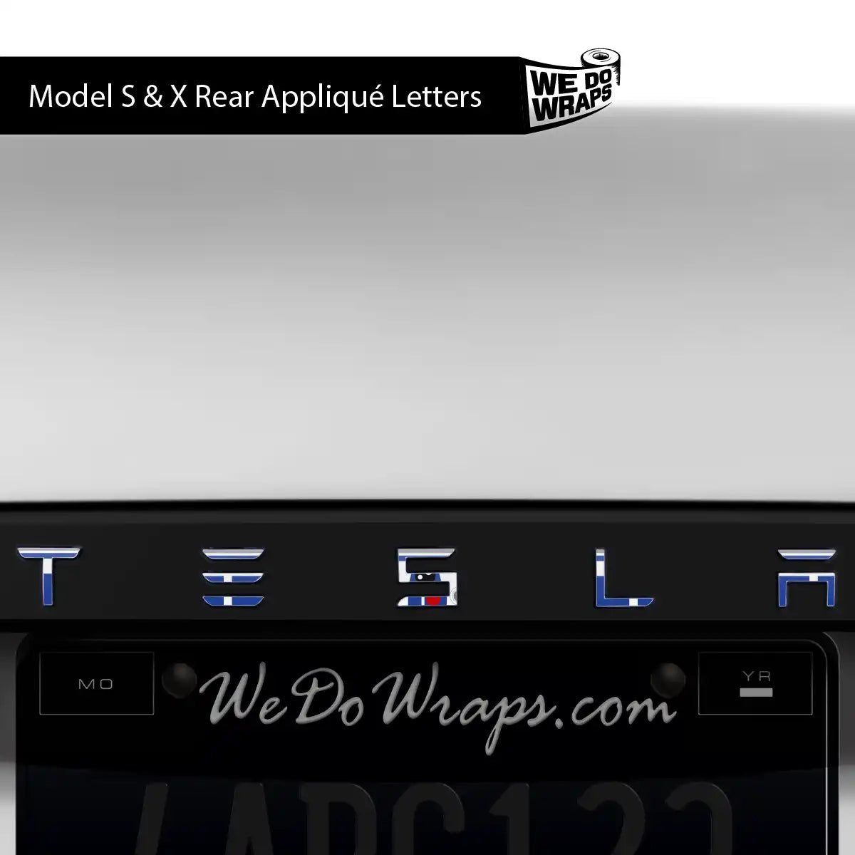 Space Droid Tesla Emblem Decals (Front + Back) | Model S - Tesla Emblems