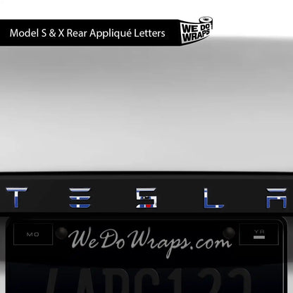Space Droid Tesla Emblem Decals (Front + Back) | Model S - Tesla Emblems