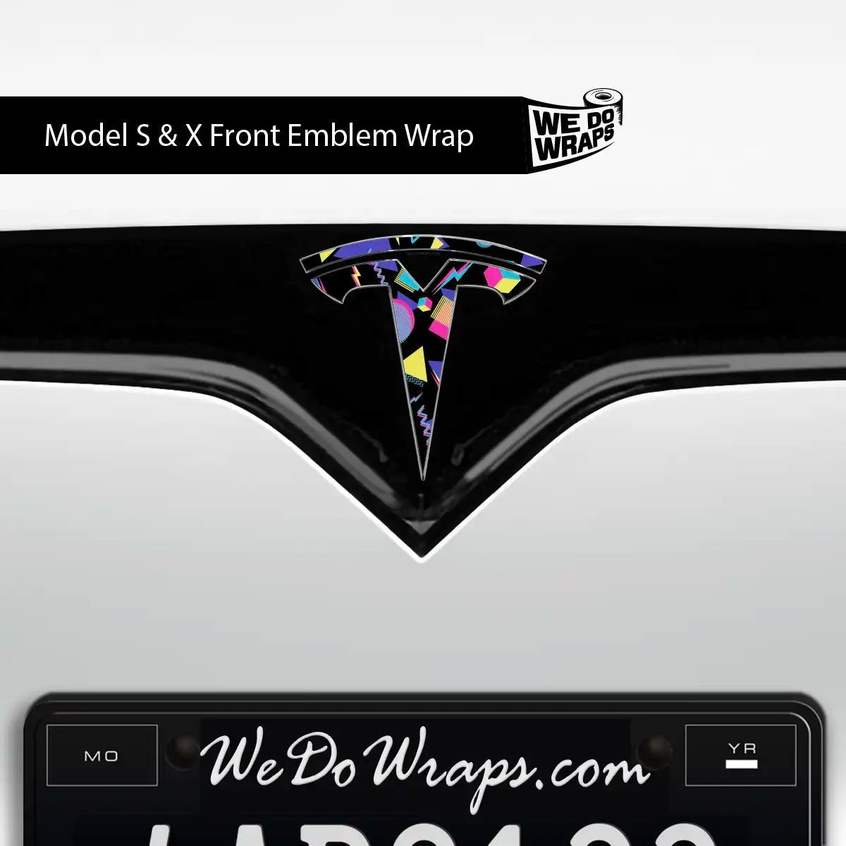 Rad 80's Tesla Emblem Decals (Front + Back) | Model S - Tesla Emblems
