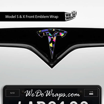 Rad 80's Tesla Emblem Decals (Front + Back) | Model S - Tesla Emblems