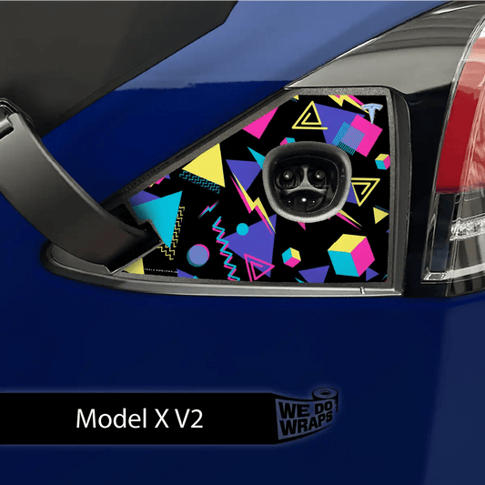 Rad 80s Tesla Charge Port Wrap | Model X - Tesla Emblems