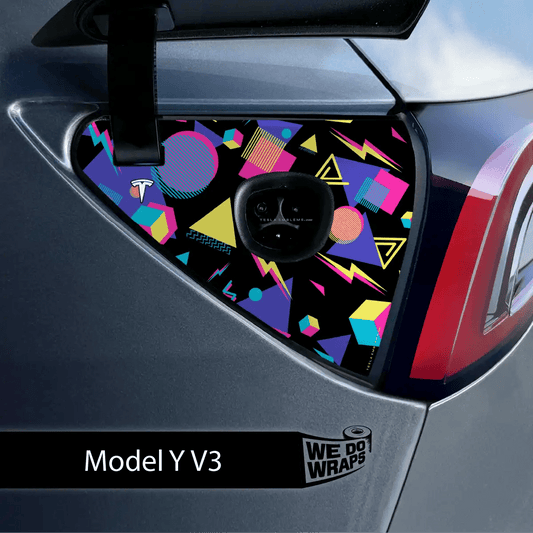 Rad 80s Tesla Charge Port Wrap | Model Y - Tesla Emblems