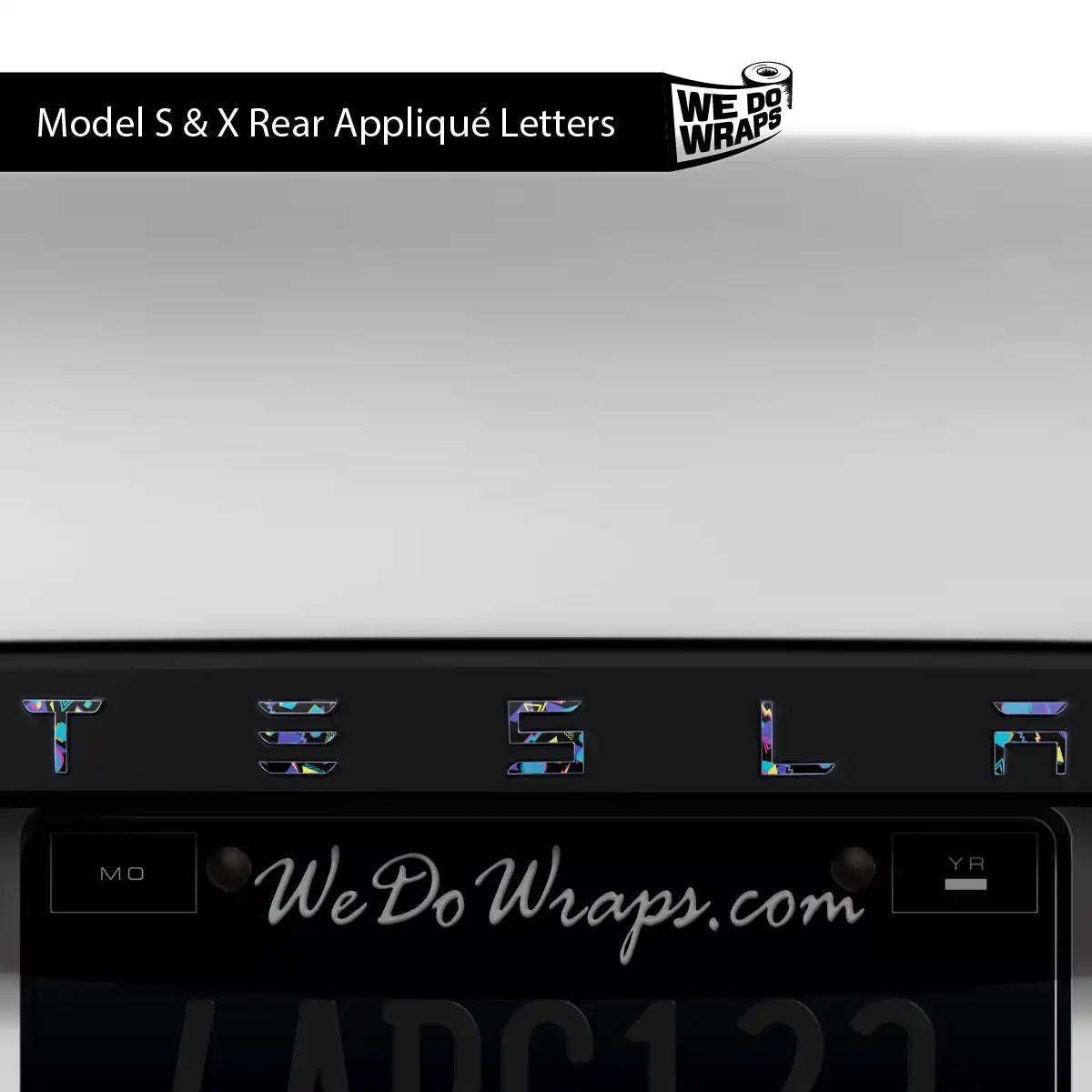 Rad 80's Tesla Emblem Decals (Front + Back) | Model X - Tesla Emblems