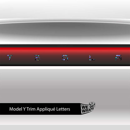 Rad 80's Tesla Emblem Decals (Front + Back) | Model Y - Tesla Emblems