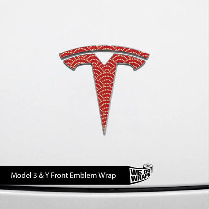 Radial Fan Tesla Emblem Decals (Front + Back) | Model Y