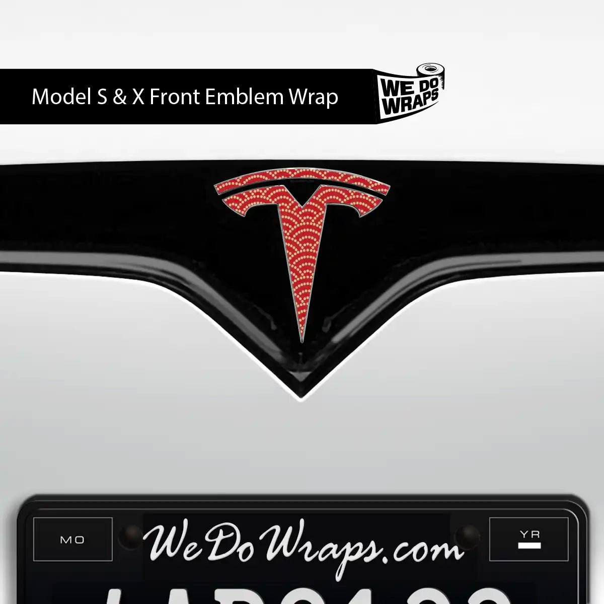 Radial Fan Tesla Emblem Decals (Front + Back) | Model S - Tesla Emblems