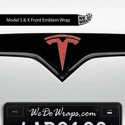 Radial Fan Tesla Emblem Decals (Front + Back) | Model S - Tesla Emblems