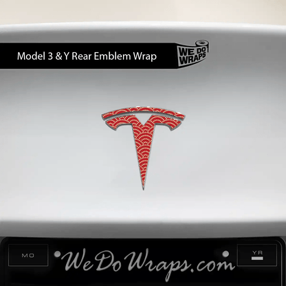 Radial Fan Tesla Emblem Decals (Front + Back) | Model Y