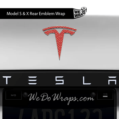 Radial Fan Tesla Emblem Decals (Front + Back) | Model S - Tesla Emblems