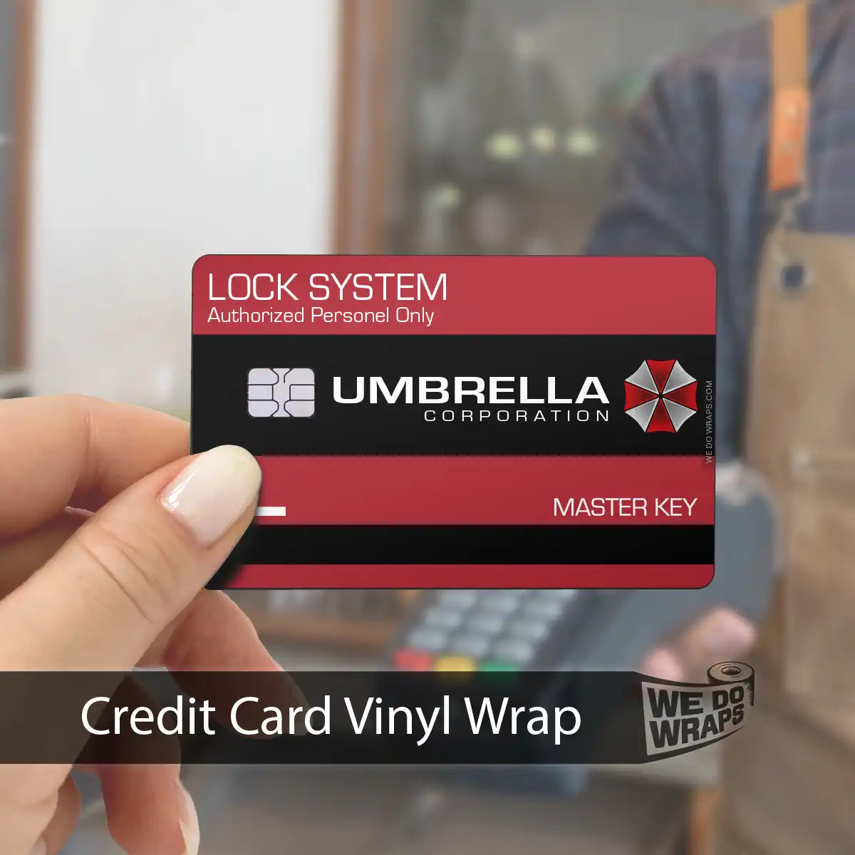 Resident Evil Umbrella Corp. Security | NFC Key Card Wrap - Tesla Emblems