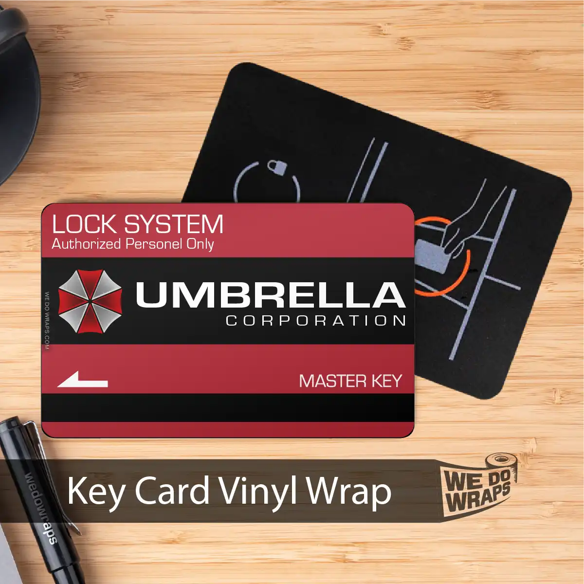 Resident Evil Umbrella Corp. Security | NFC Key Card Wrap - Tesla Emblems