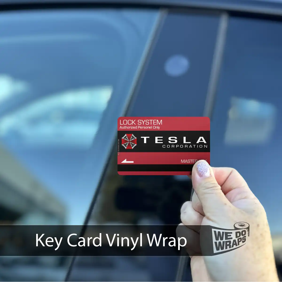 Resident Evil Umbrella Corp. Security | NFC Key Card Wrap - Tesla Emblems