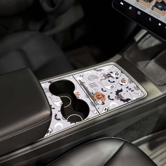 Retro 30s Ghost Tesla Center Console Wrap Kit | Model 3 '21 - 24 - Tesla Emblems