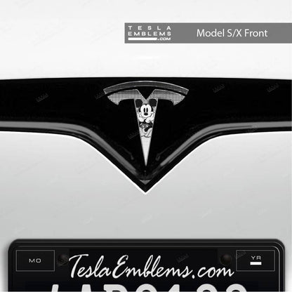 Retro Mickey Tesla Emblem Decals (Front + Back) - Tesla Emblems