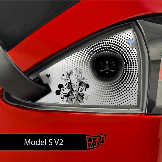 Retro Mouse Tesla Charge Port Wrap | Model S - Tesla Emblems