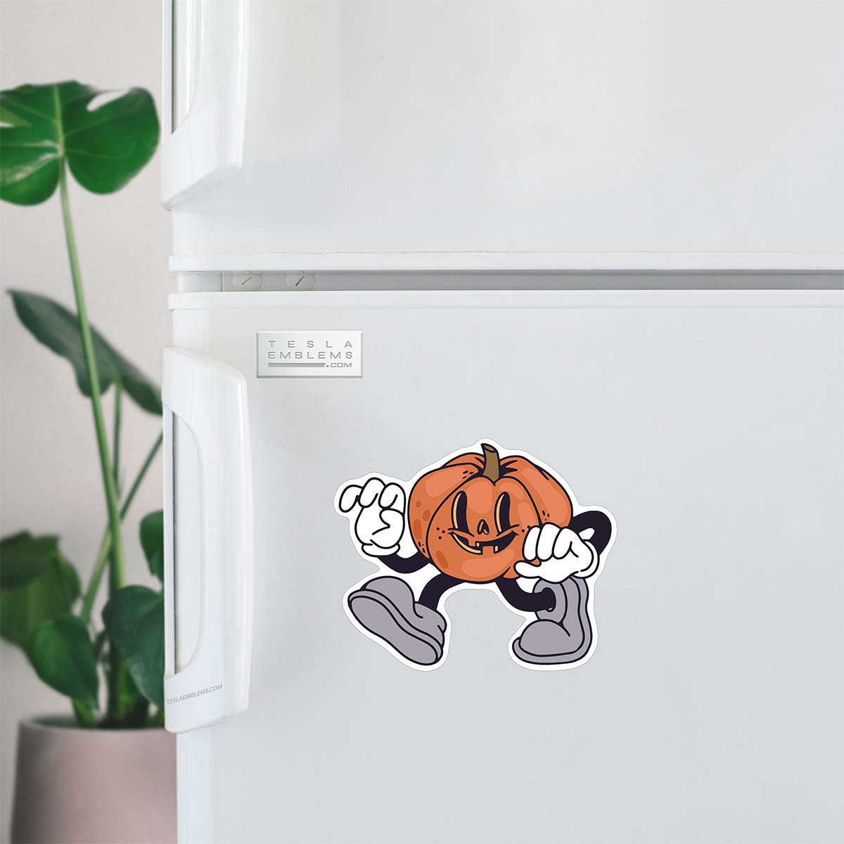 Retro 30s Pumpkin Vinyl Decal Sticker - Tesla Emblems