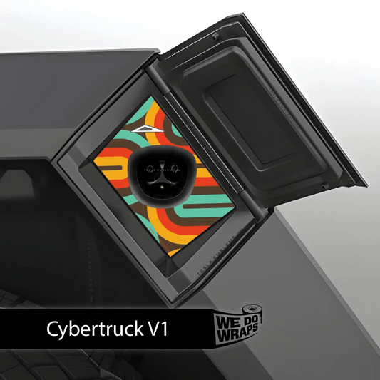 Retro Stripes Tesla Charge Port Wrap | Cybertruck - Tesla Emblems