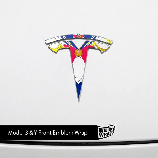Magical Girl Tesla Emblem Decals (Front + Back) | Model 3 - Tesla Emblems