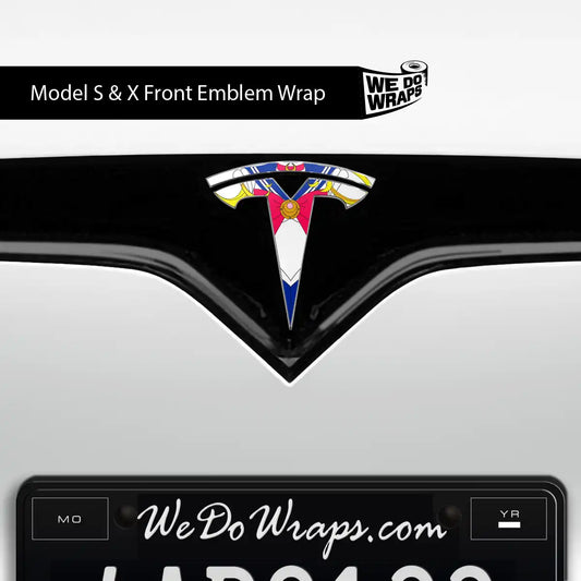 Magical Girl Tesla Emblem Decals (Front + Back) | Model S - Tesla Emblems