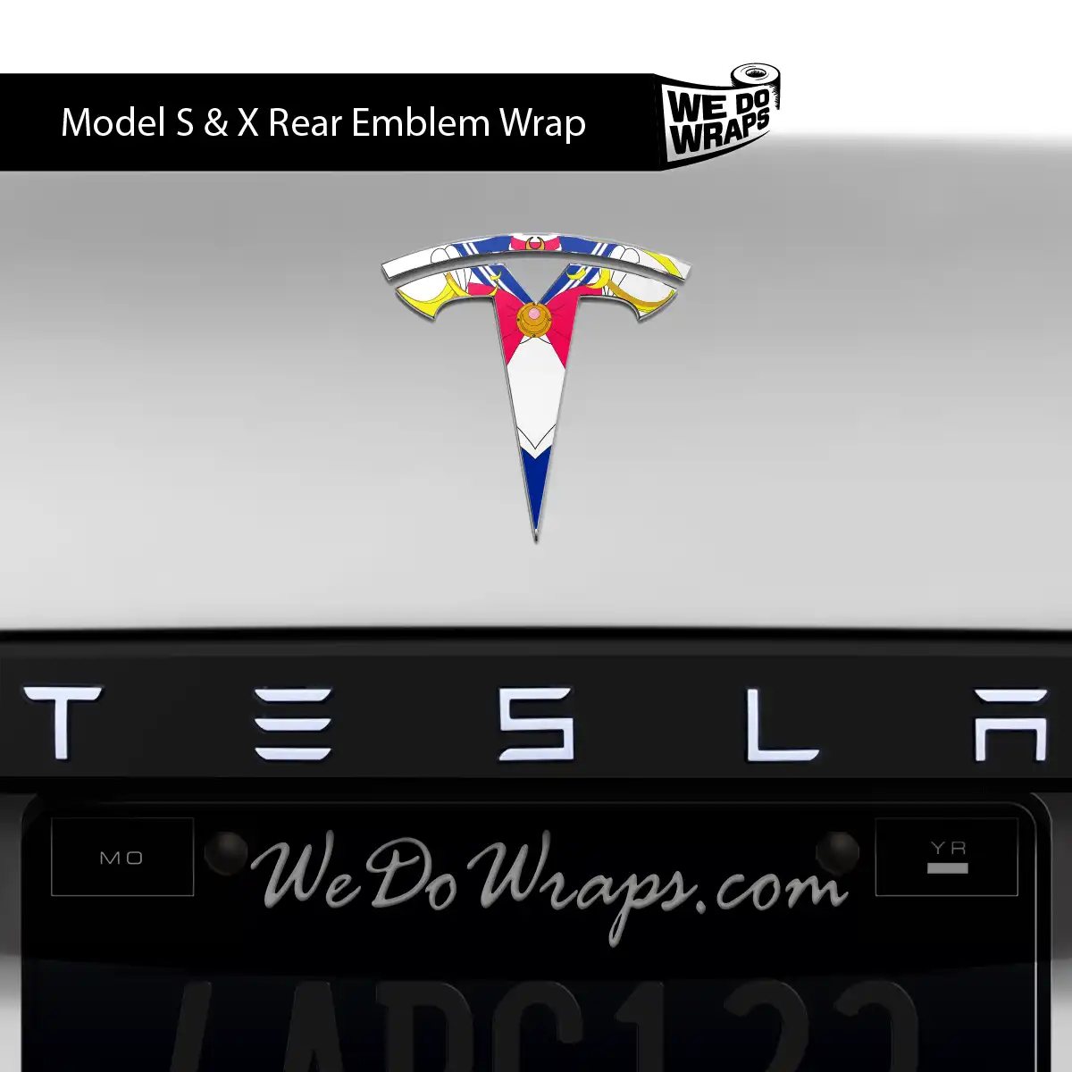 Magical Girl Tesla Emblem Decals (Front + Back) | Model S - Tesla Emblems