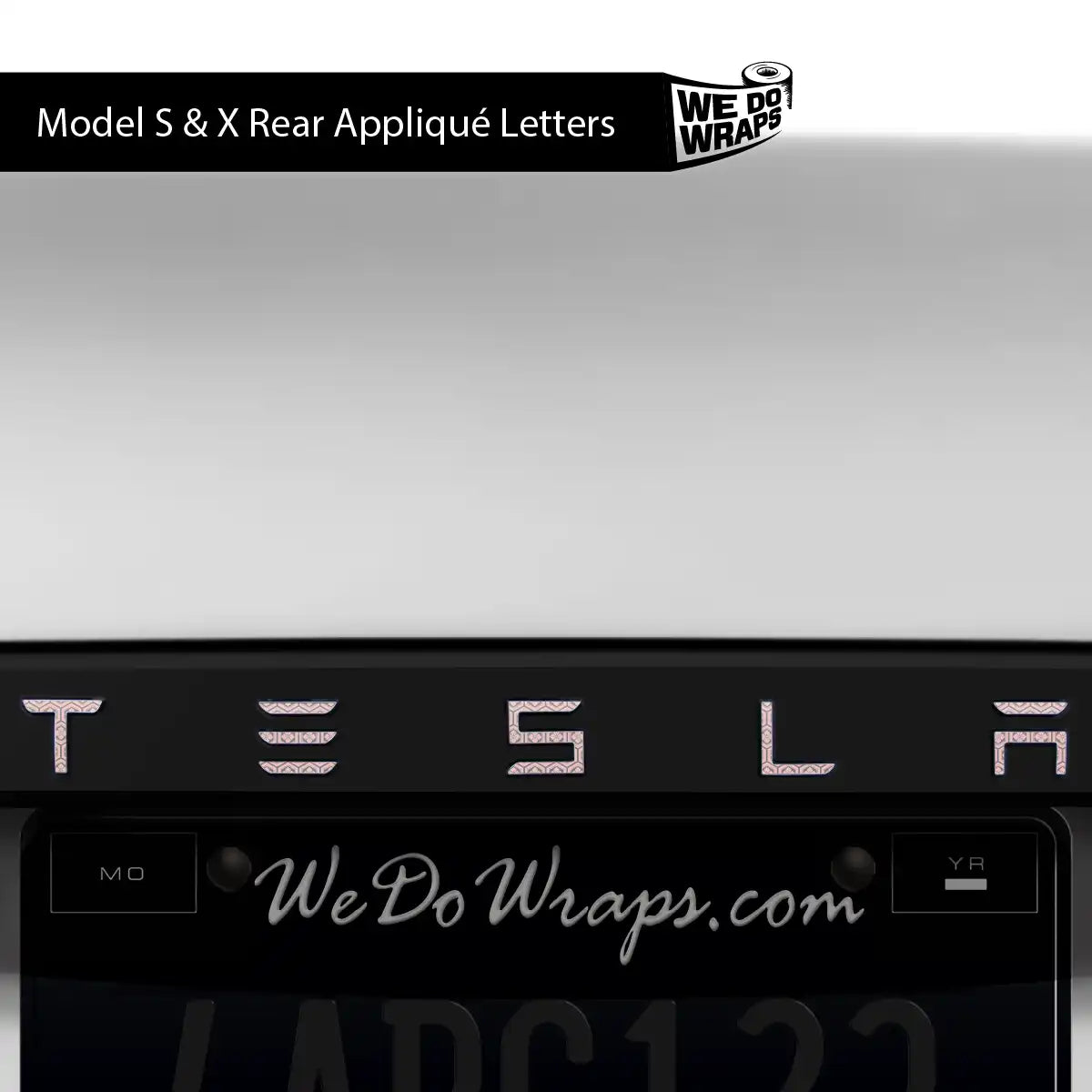Sakura Hex Tesla Emblem Decals (Front + Back) | Model X - Tesla Emblems