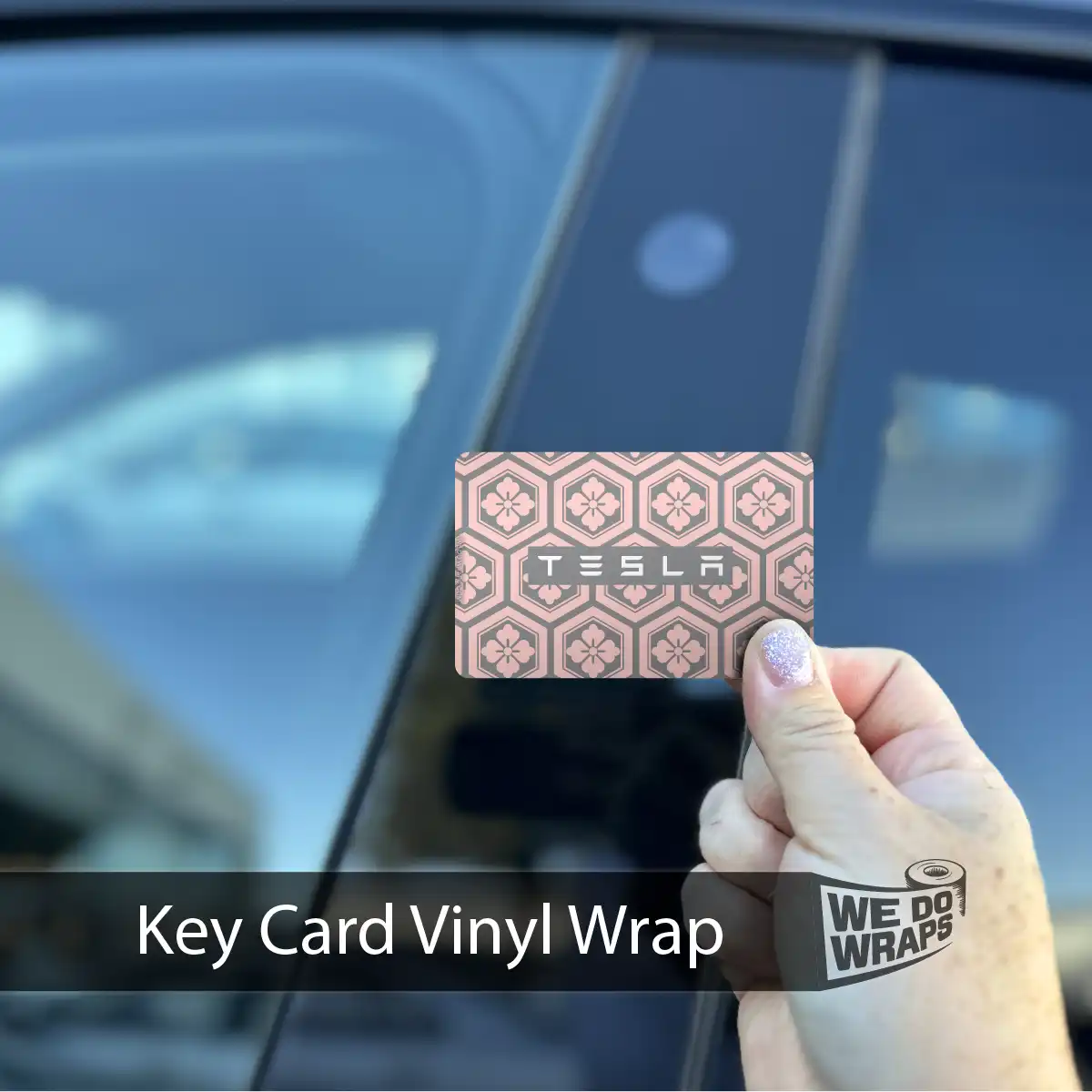 Sakura Hex | NFC Key Card Wrap - Tesla Emblems