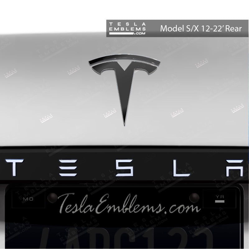 3M Satin Black Tesla Emblem Decals (Front + Back)