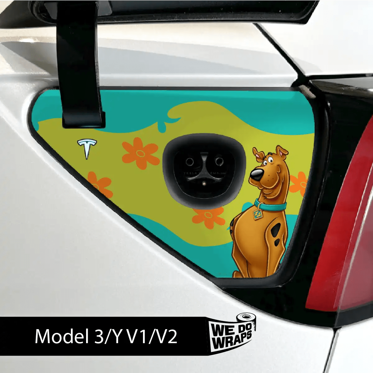 Groovy Scooby Tesla Charge Port Wrap | Model 3 - Tesla Emblems