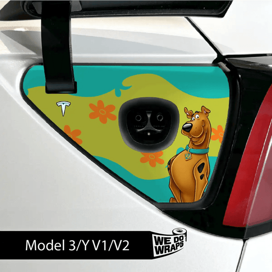 Groovy Scooby Tesla Charge Port Wrap | Model 3 - Tesla Emblems