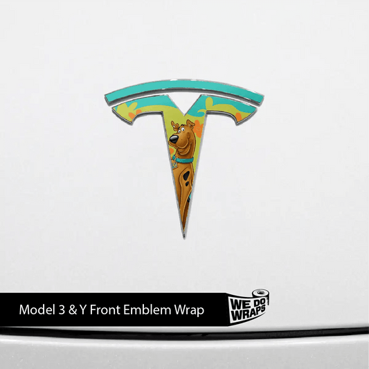 Groovy Scooby Tesla Emblem Decals (Front + Back) | Model 3 - Tesla Emblems