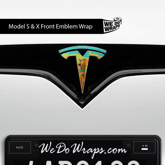 Groovy Scooby Tesla Emblem Decals (Front + Back) | Model X - Tesla Emblems