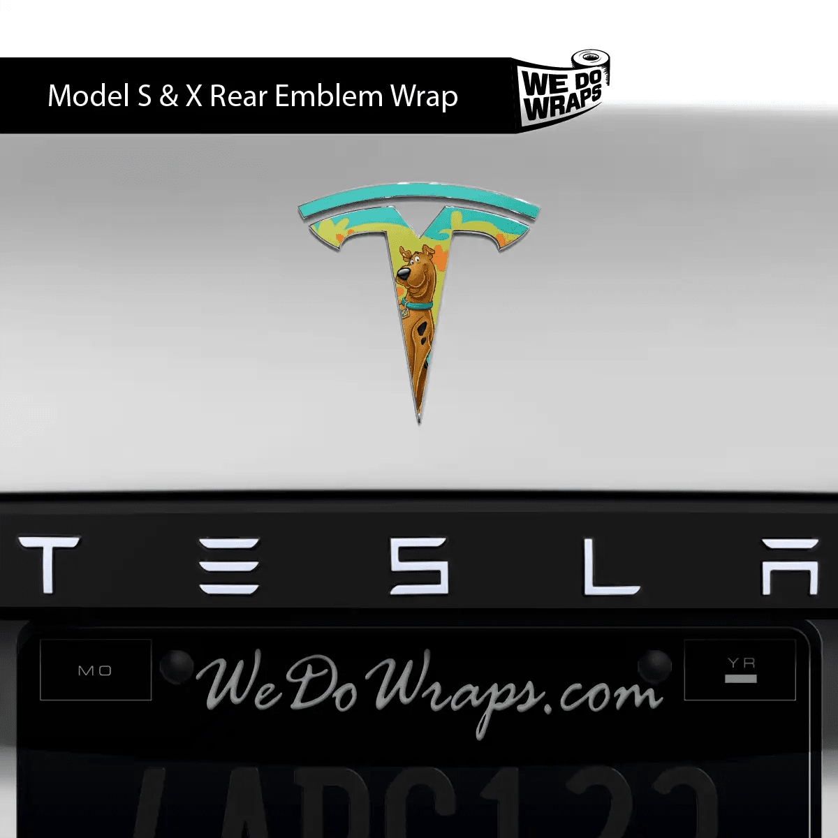 Groovy Scooby Tesla Emblem Decals (Front + Back) | Model X - Tesla Emblems