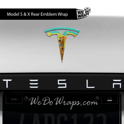 Groovy Scooby Tesla Emblem Decals (Front + Back) | Model X - Tesla Emblems