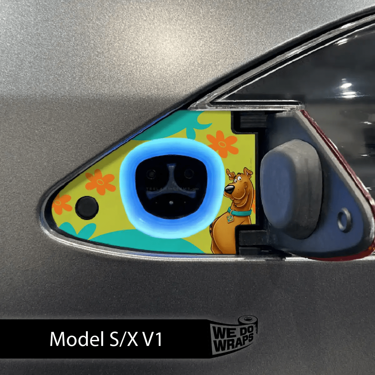 Groovy Scooby Tesla Charge Port Wrap | Model X - Tesla Emblems