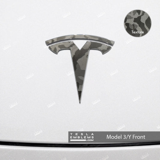 3M Shadow Black Tesla Emblem Decals (Front + Back)