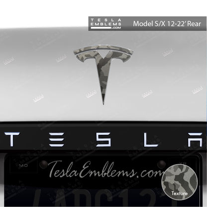 3M Shadow Black Tesla Emblem Decals (Front + Back)