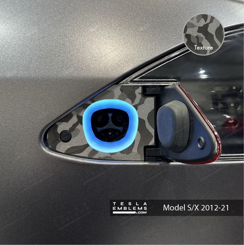 3M Shadow Black Camo Tesla Charge Port Wrap – Tesla Emblems