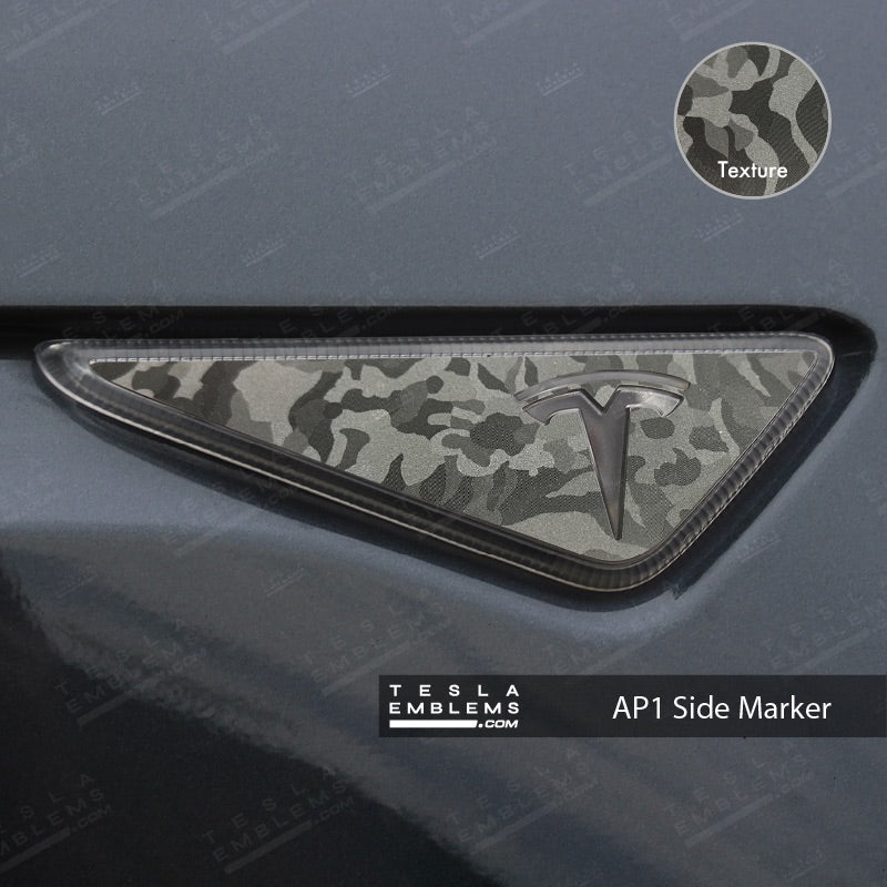 3M Shadow Black Tesla Side Marker Decals (2pcs) - Tesla Emblems