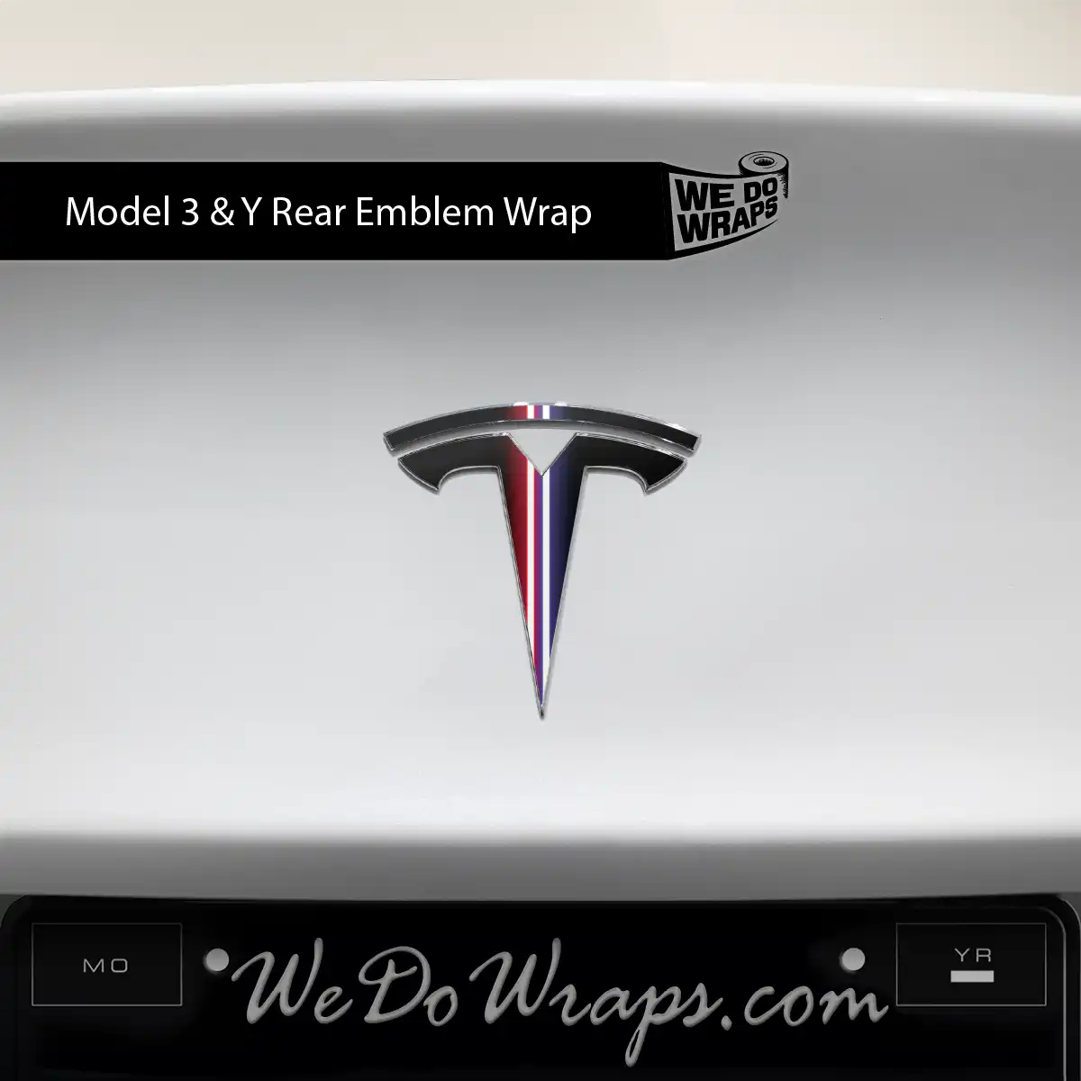 Side by Side Laser Sword Tesla Emblem Decals (Front + Back) | Model 3 - Tesla Emblems