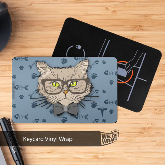 Smart British Shorthair Cat Tesla Keycard Decal - Tesla Emblems