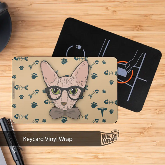 Smart Shpynx Cat Tesla Keycard Decal - Tesla Emblems